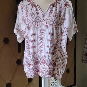 Johnny Was Embroidered Tshirt